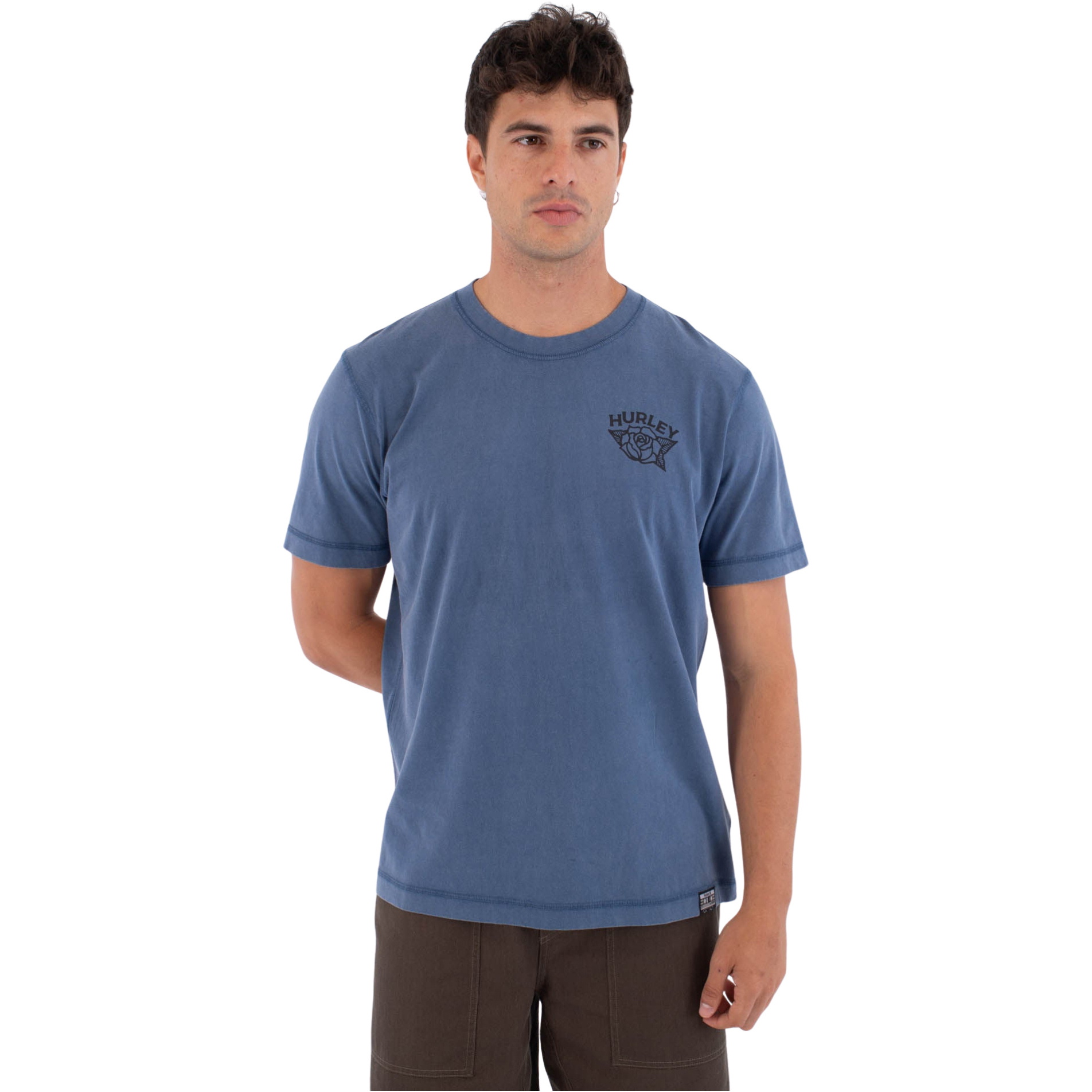 2026 Hurley Mens Printing Press Sider T-Shirt MTSEU00025317 - Grey Teal